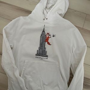 MAISON KITSUNE HOODIE IN ECRU